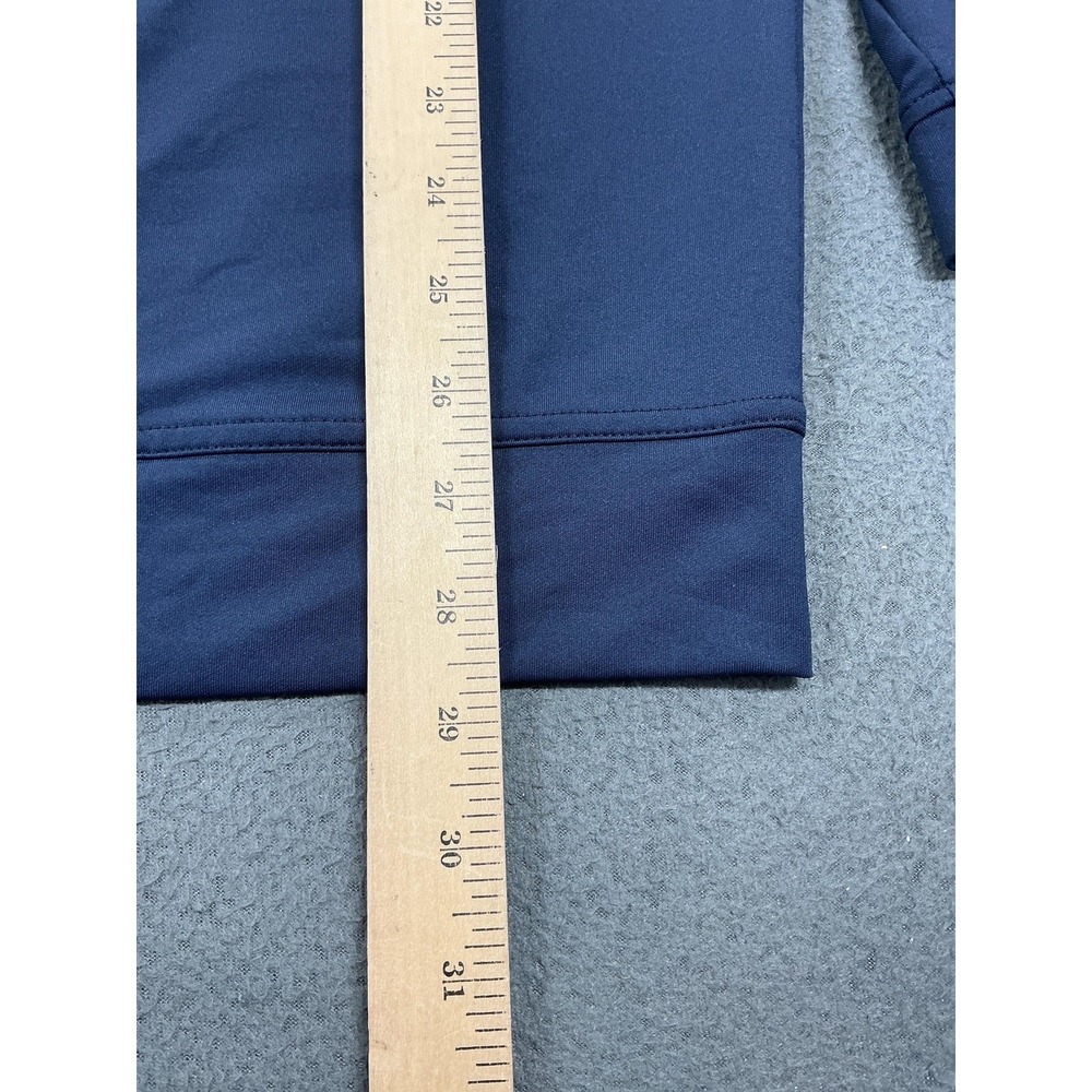 Peter Millar Navy Blue Quarter-Zip with Yellow Logo - Picture 7 of 8